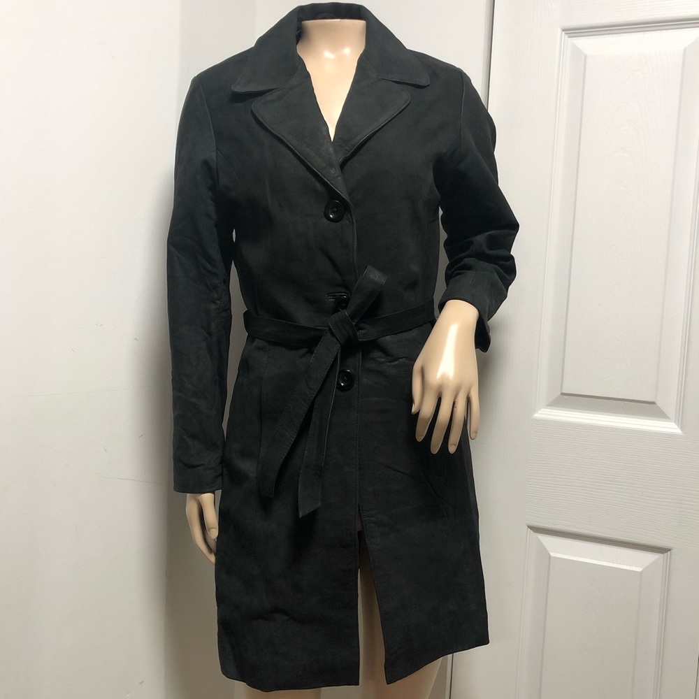Genuine Leather Trench Coat